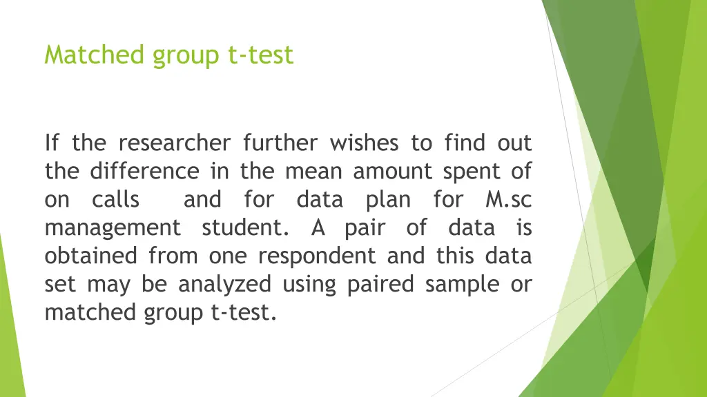matched group t test