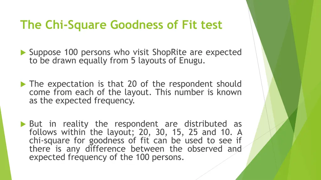 the chi square goodness of fit test