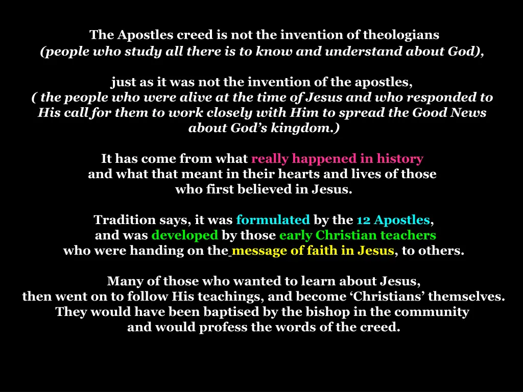 the apostles creed is not the invention