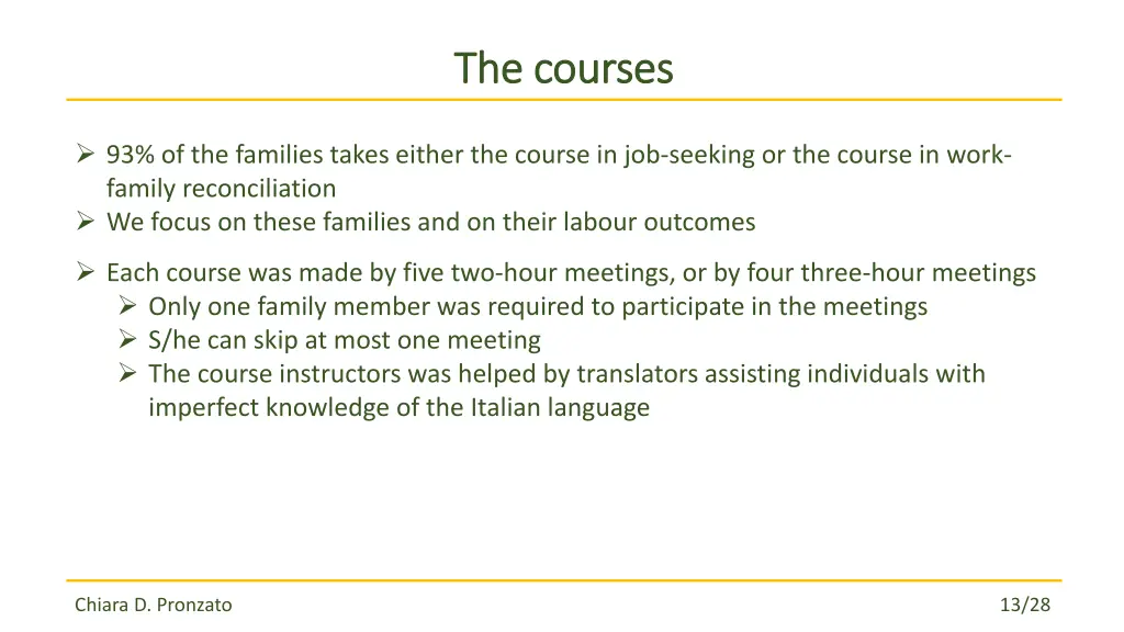the courses the courses