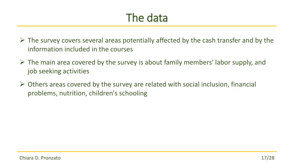 the data the data