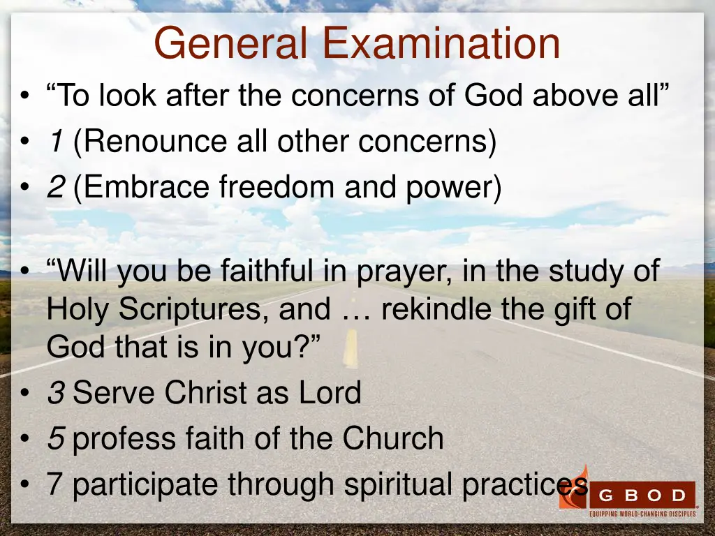 general examination to look after the concerns