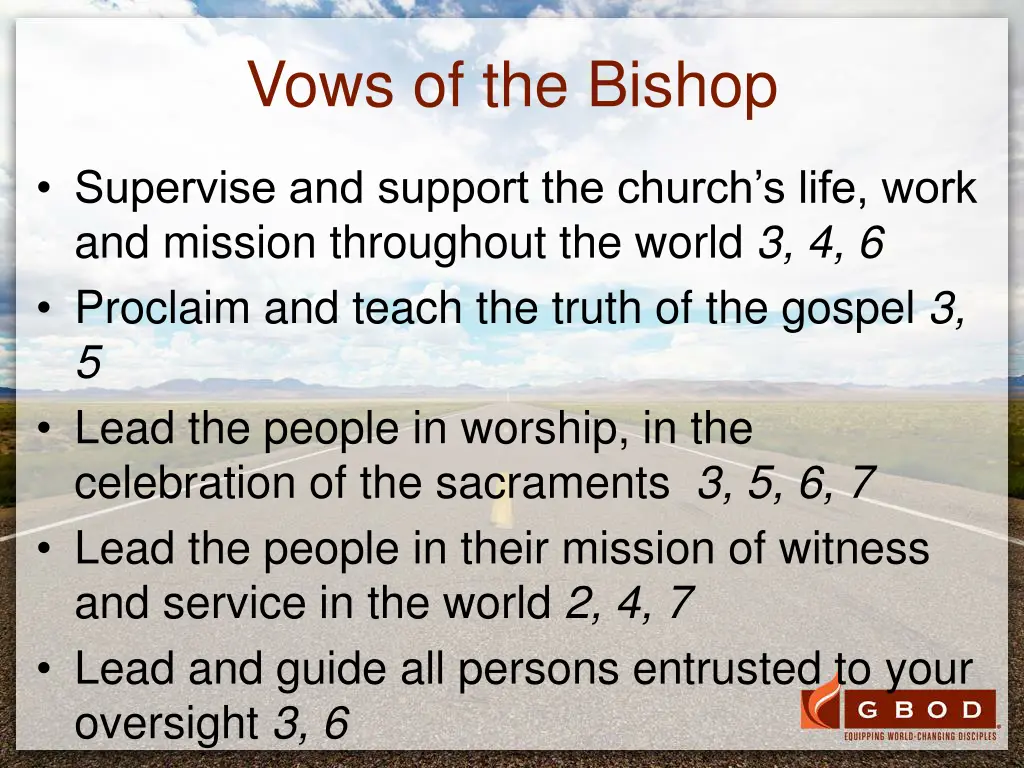 vows of the bishop