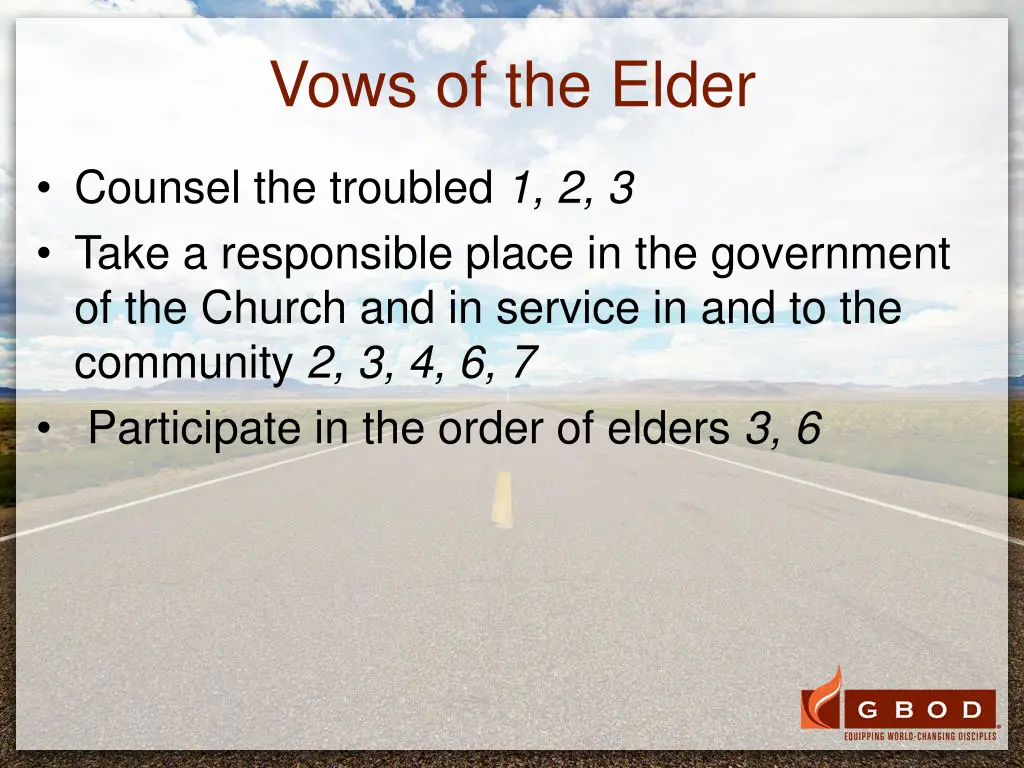 vows of the elder