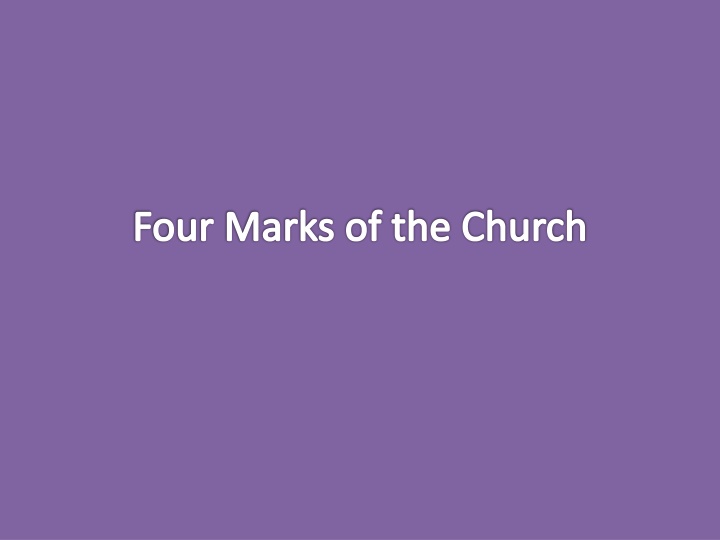 four marks of the church