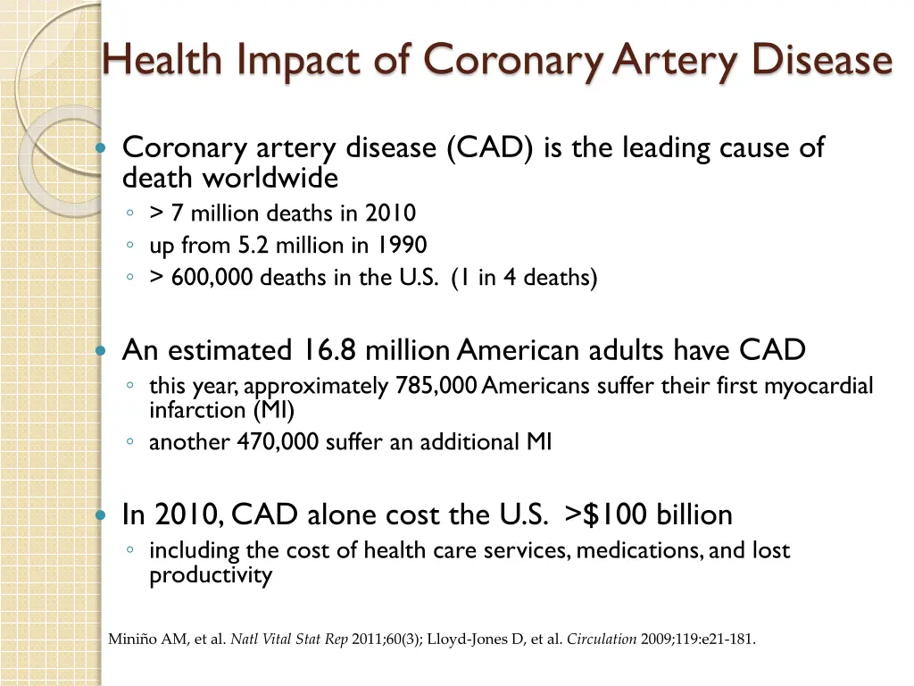 health impact of coronary artery disease