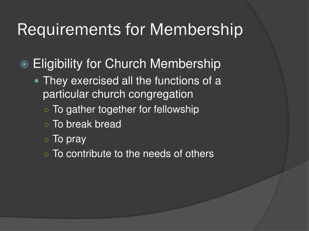 requirements for membership 1