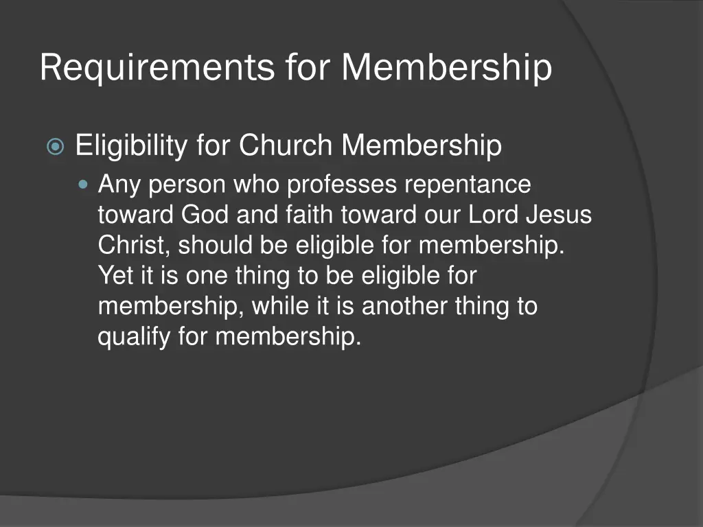 requirements for membership 2