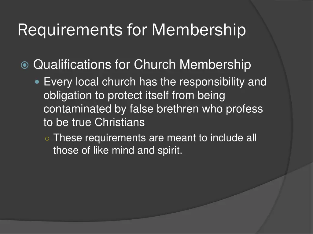 requirements for membership 3