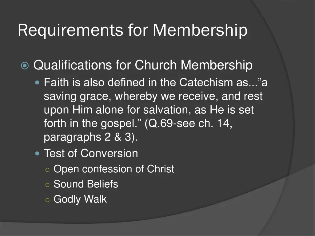 requirements for membership 5