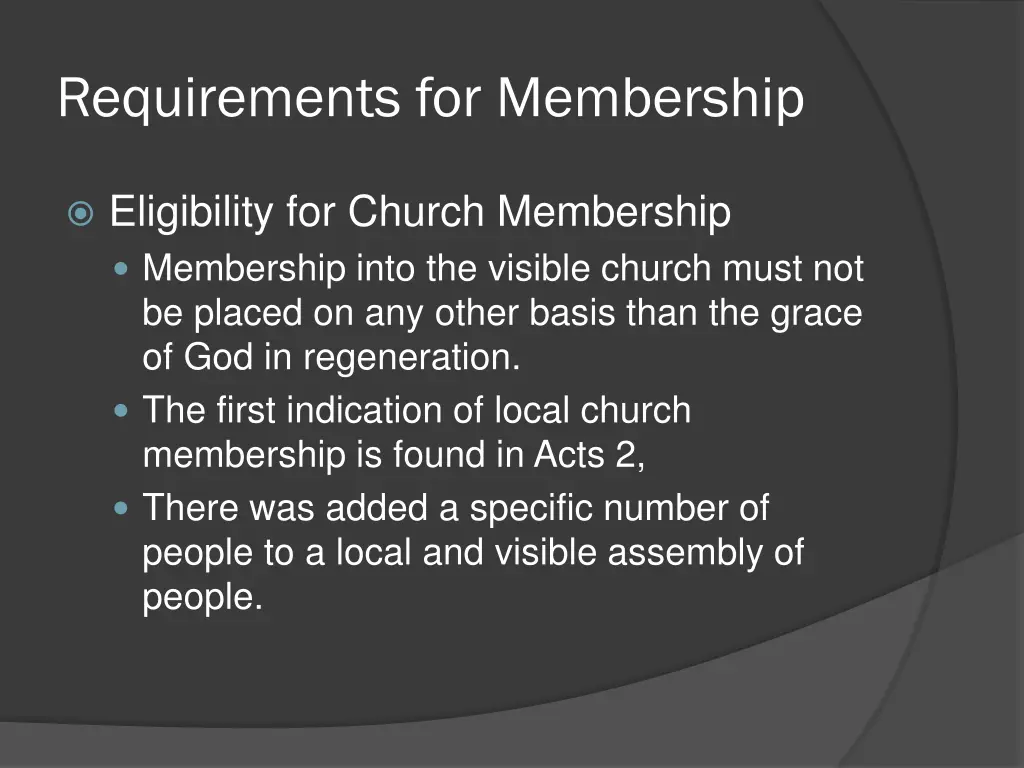 requirements for membership