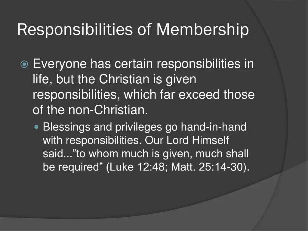responsibilities of membership