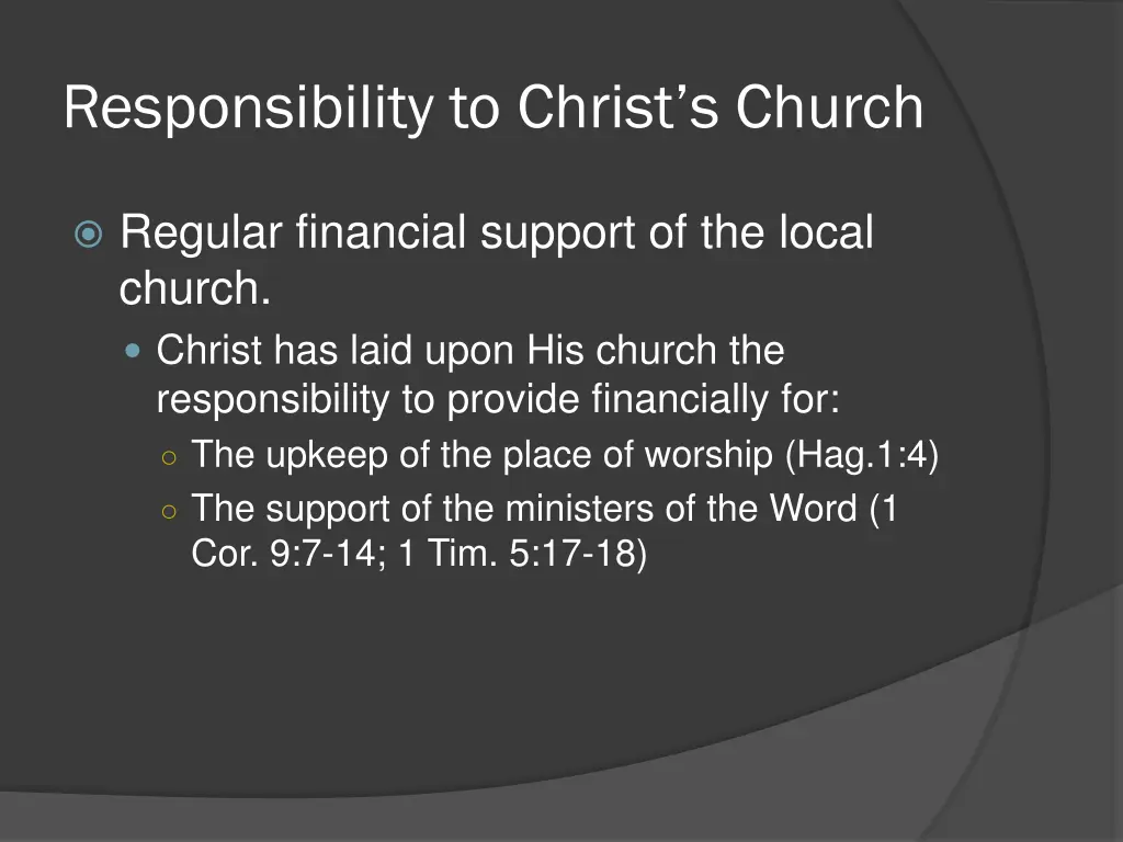 responsibility to christ s church 2