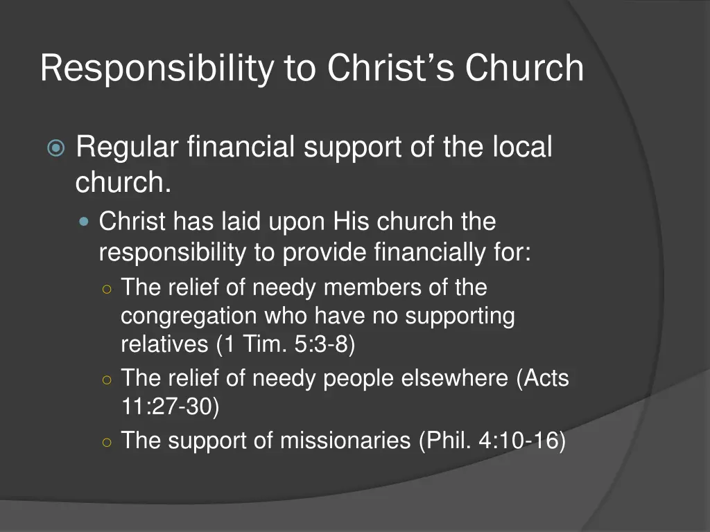 responsibility to christ s church 3
