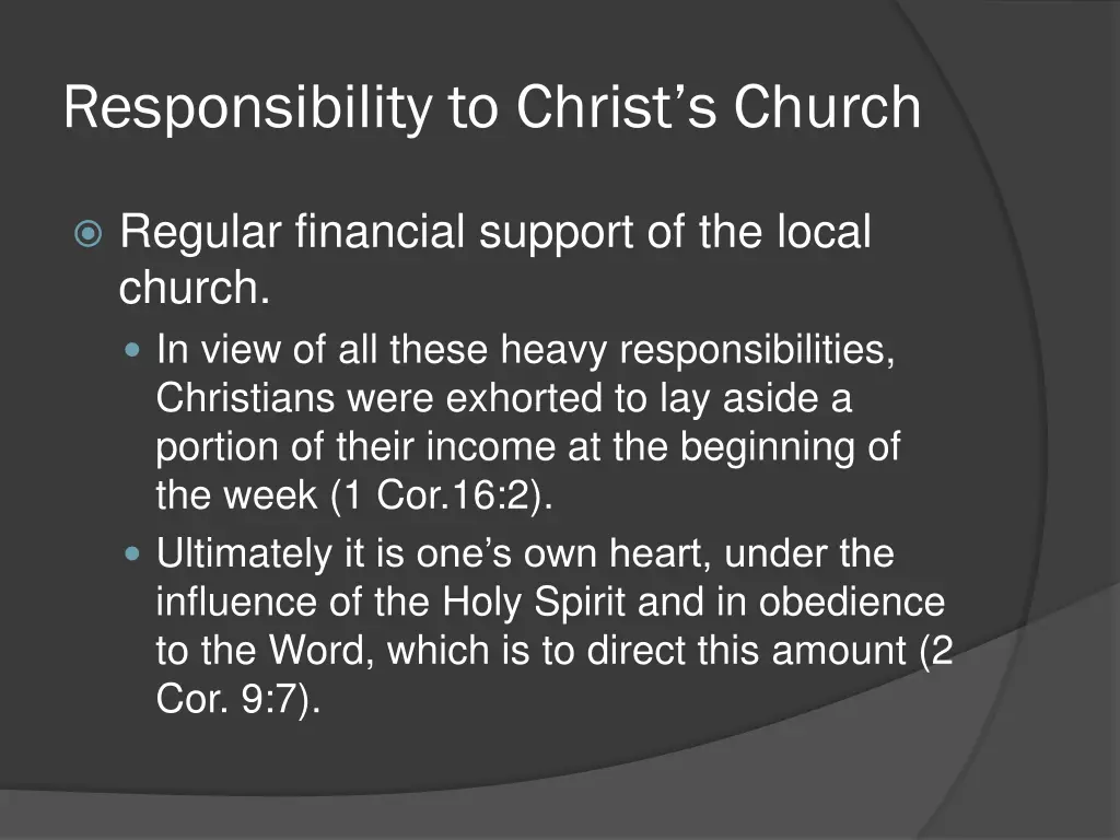 responsibility to christ s church 4