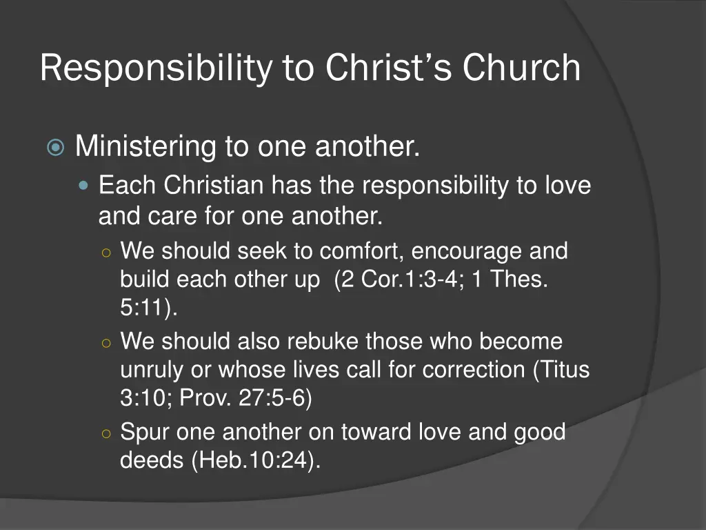 responsibility to christ s church 5