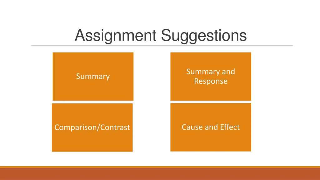 assignment suggestions