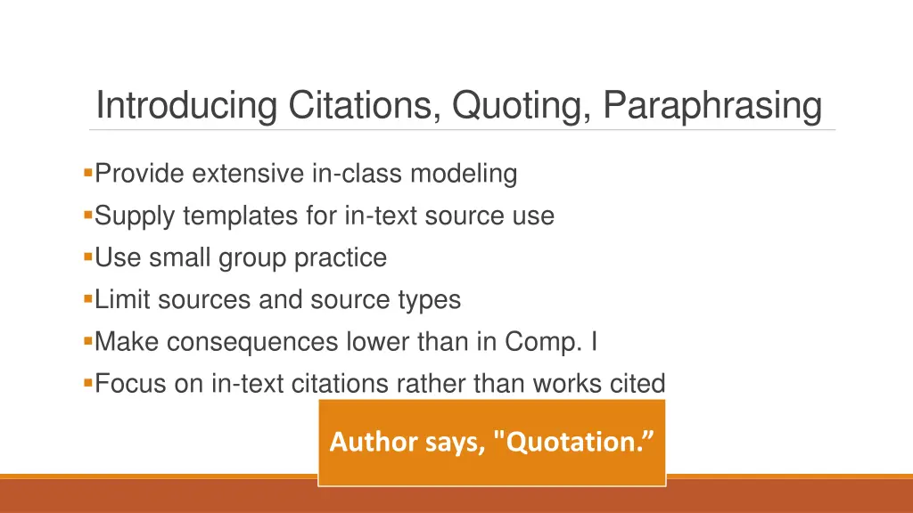 introducing citations quoting paraphrasing
