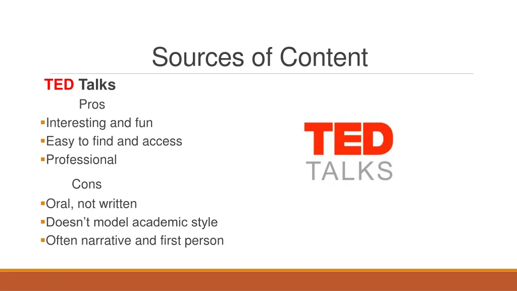 sources of content