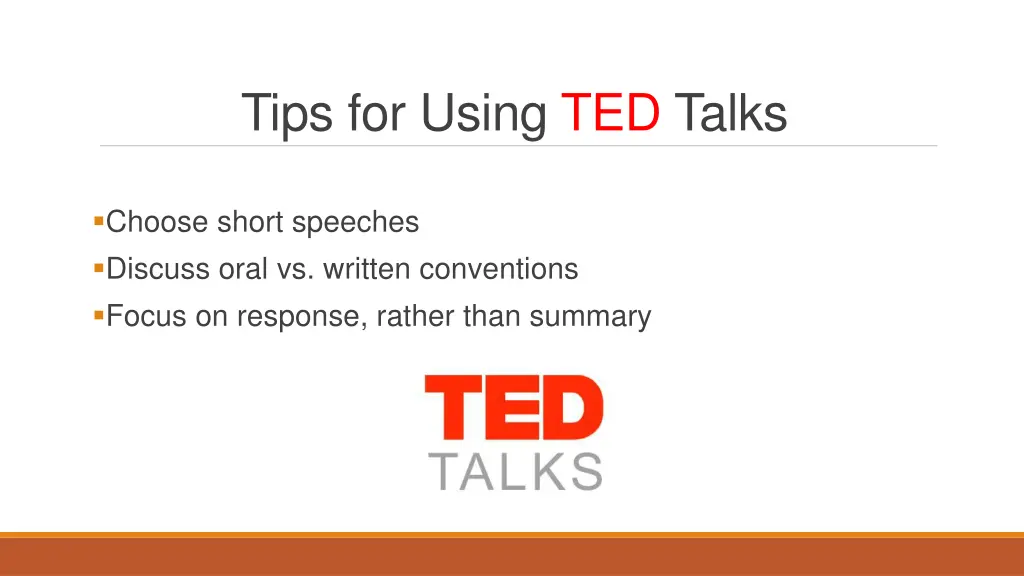 tips for using ted talks