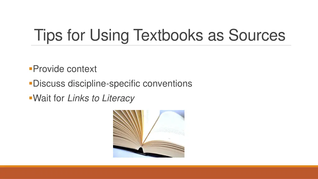 tips for using textbooks as sources