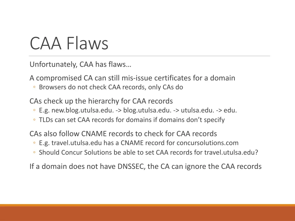 caa flaws