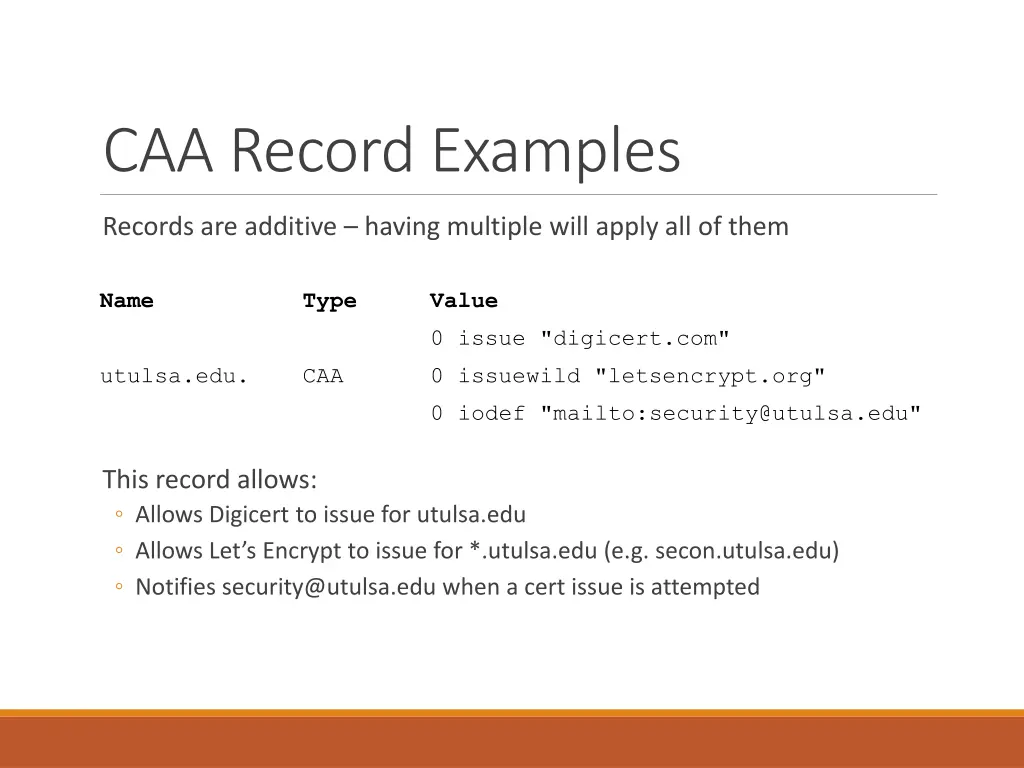 caa record examples
