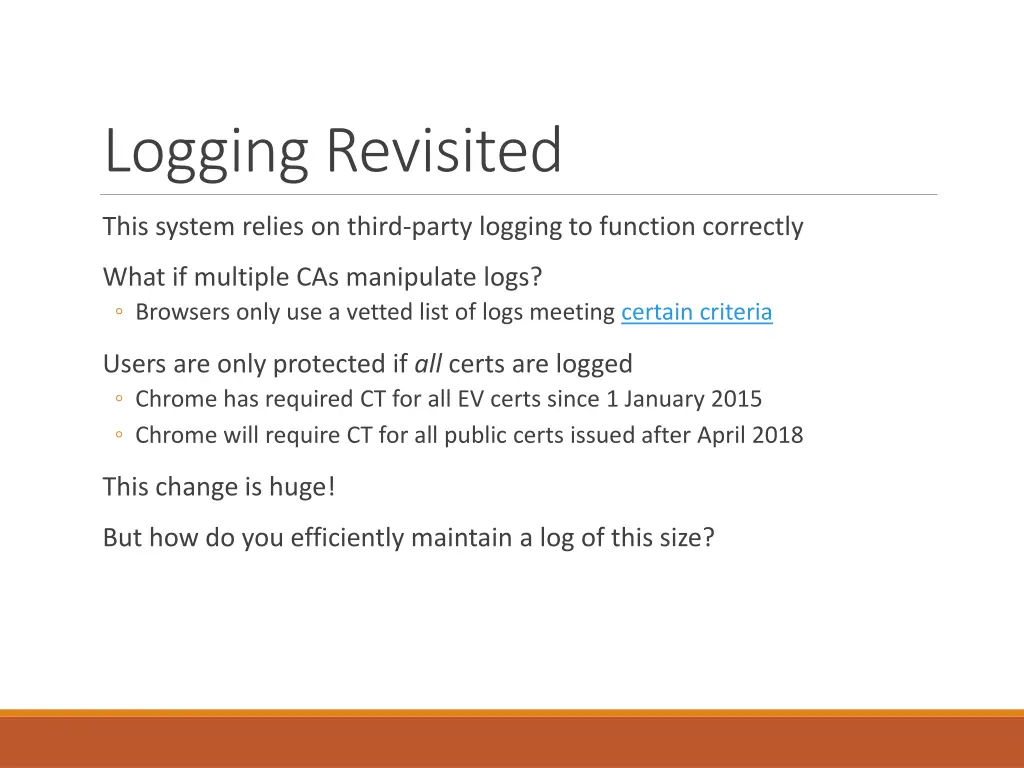 logging revisited