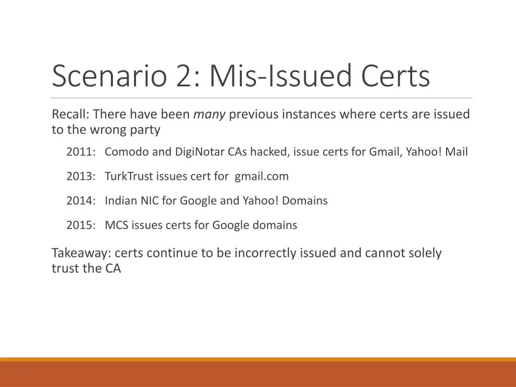 scenario 2 mis issued certs