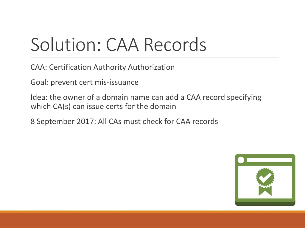 solution caa records