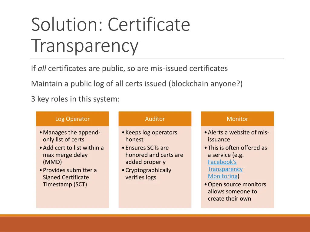 solution certificate transparency