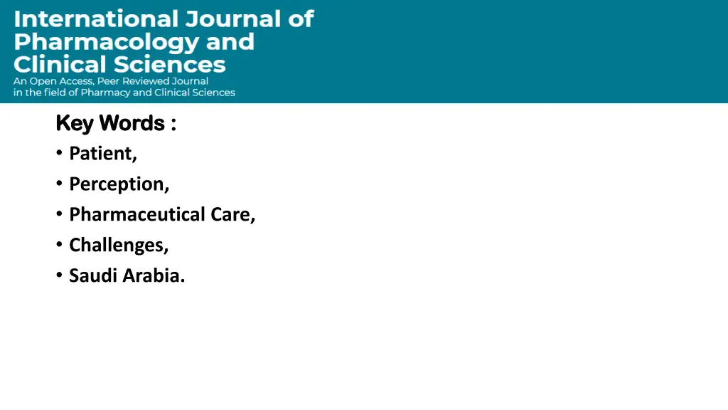 key words key words patient perception