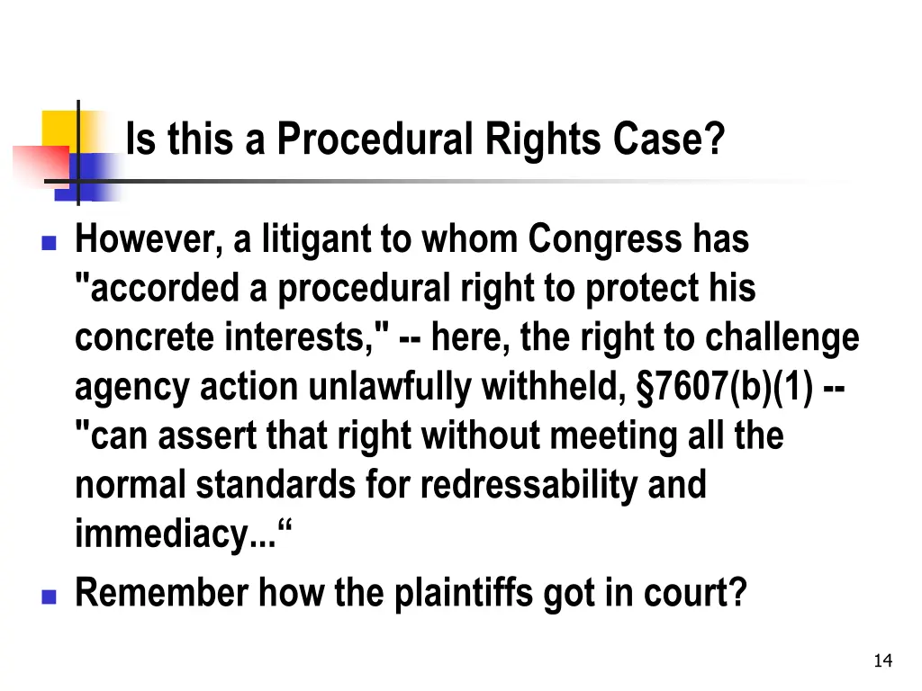 is this a procedural rights case