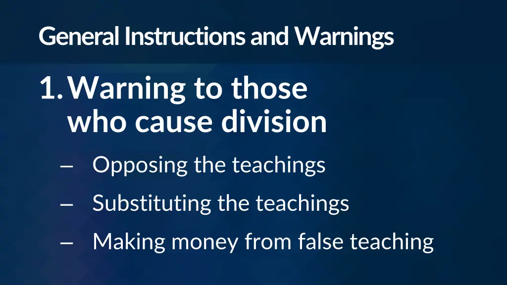 general instructions and warnings