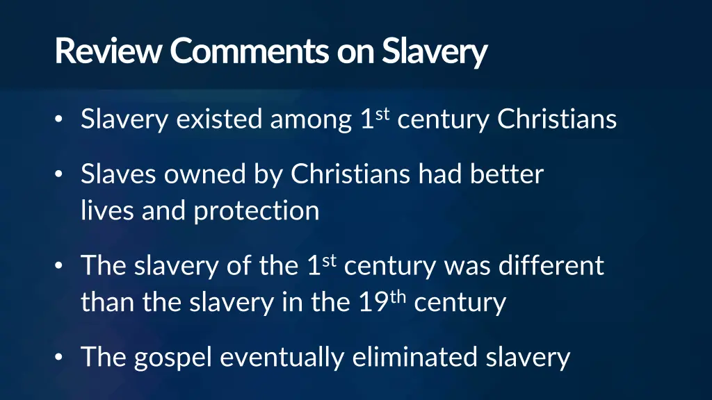 review comments on slavery