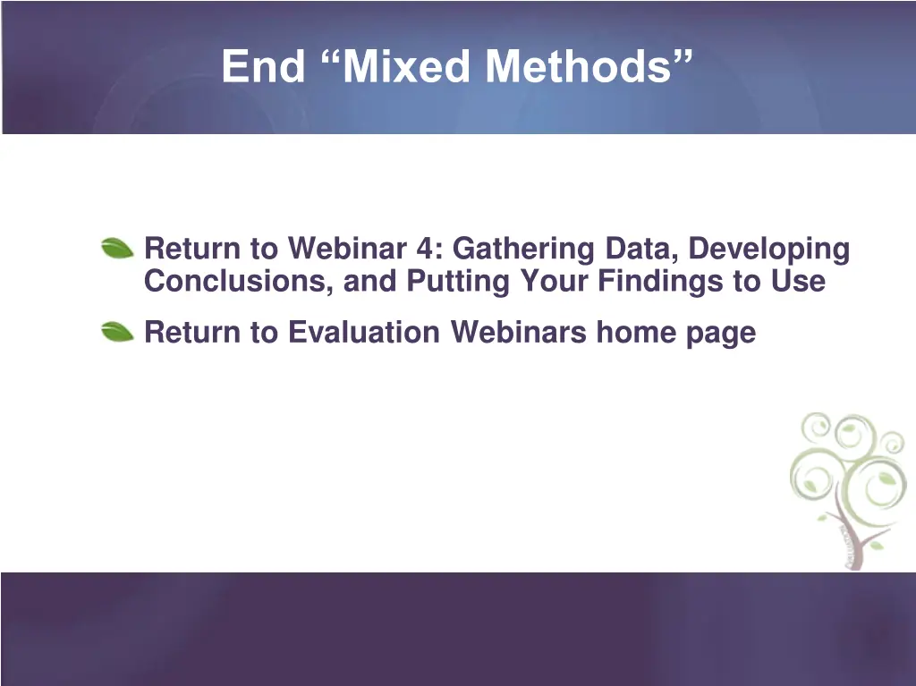 end mixed methods