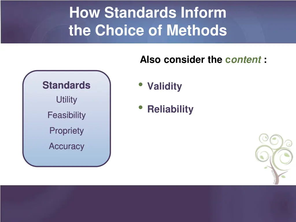 how standards inform the choice of methods 3