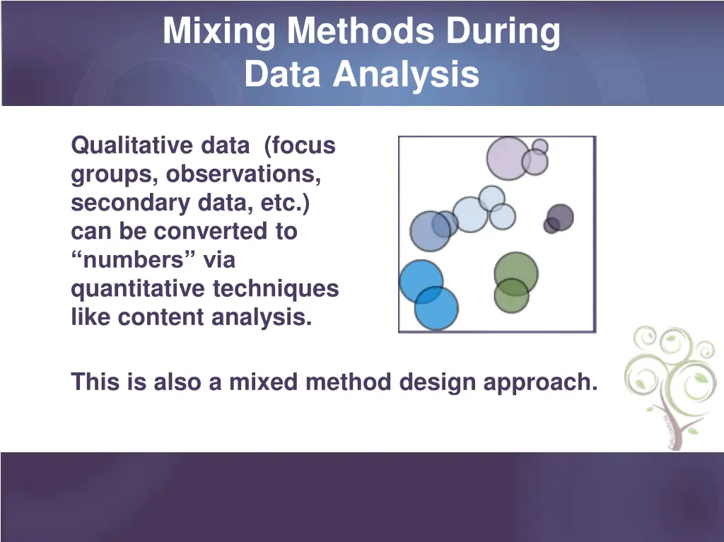 mixing methods during data analysis