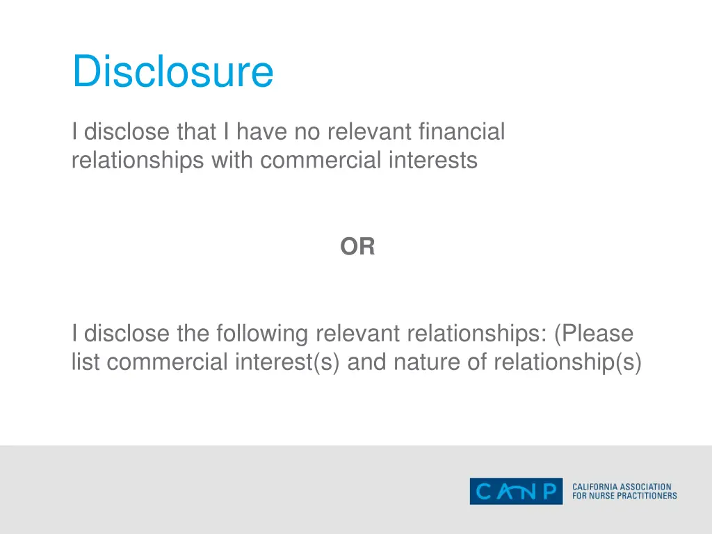 disclosure