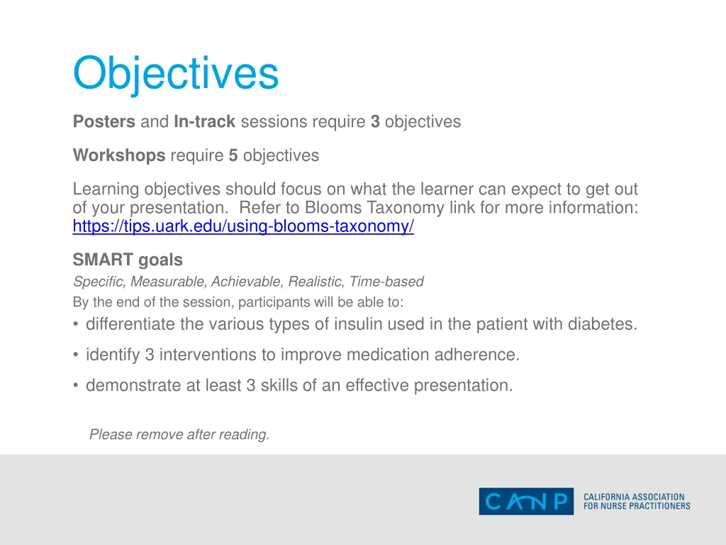 objectives