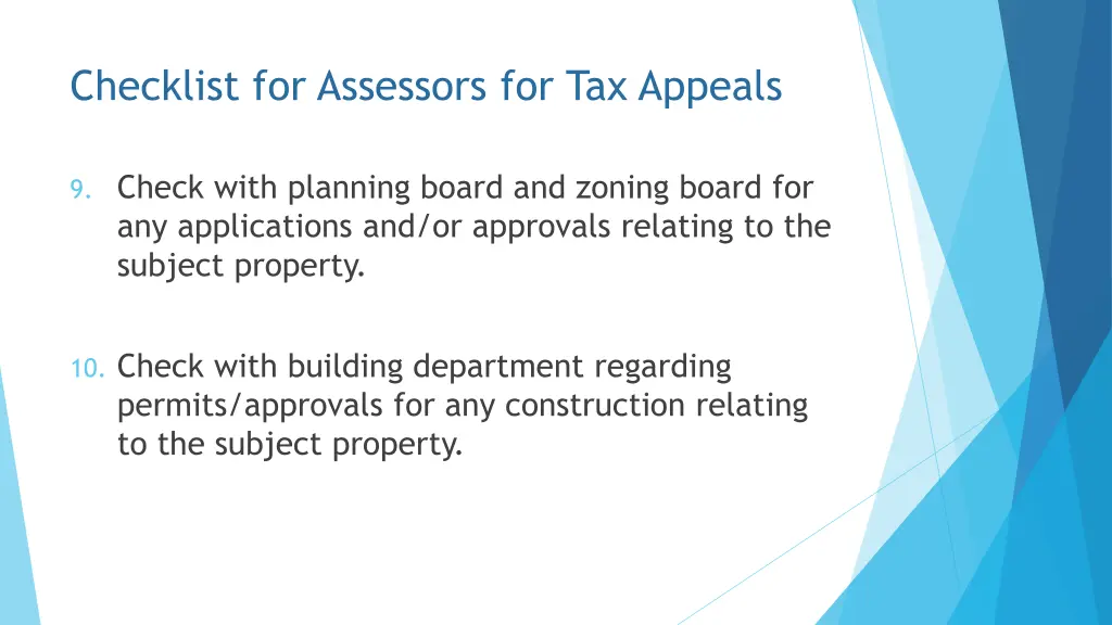 checklist for assessors for tax appeals 4
