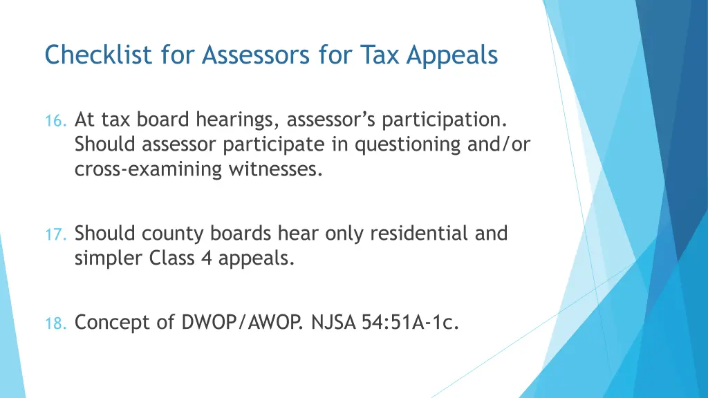 checklist for assessors for tax appeals 7