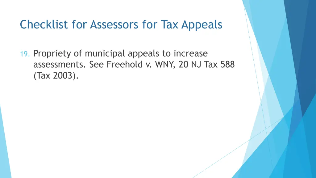 checklist for assessors for tax appeals 8