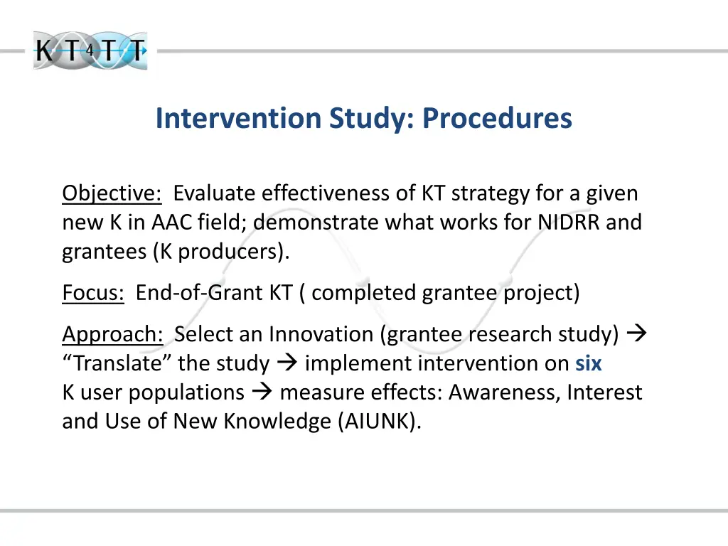 intervention study procedures