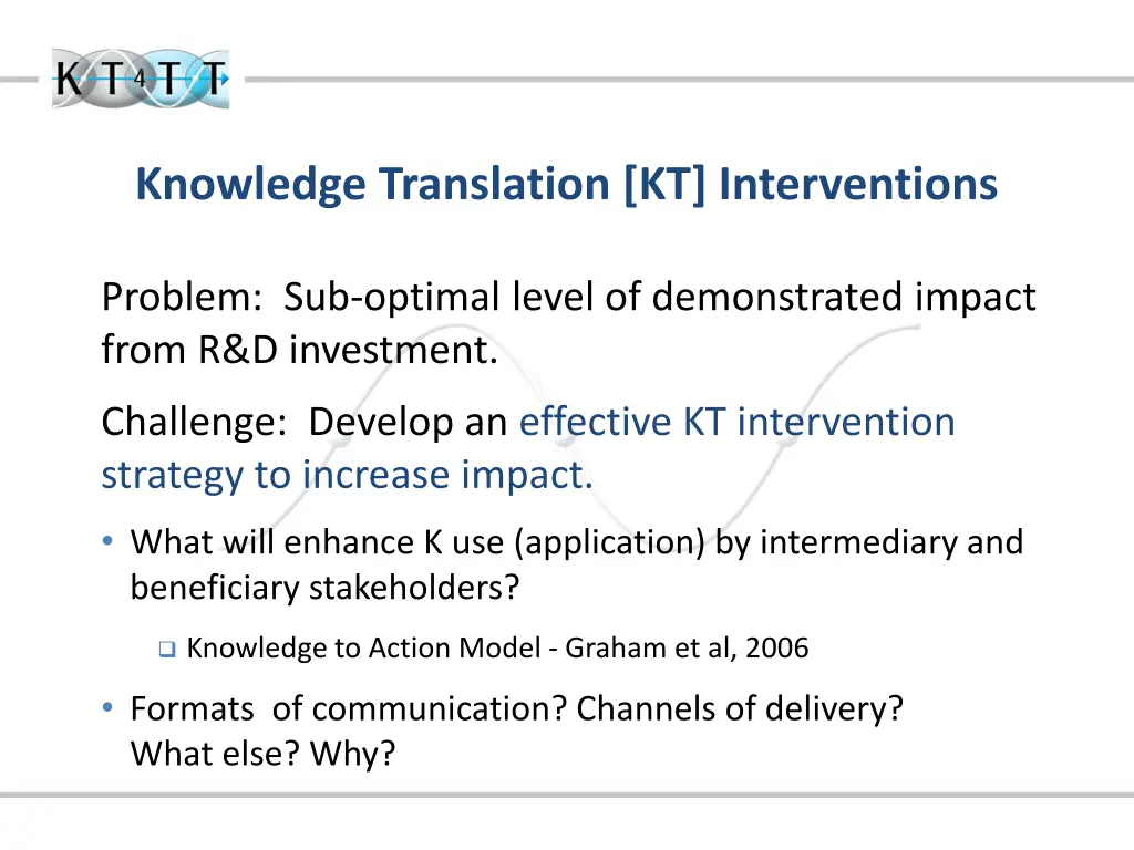 knowledge translation kt interventions