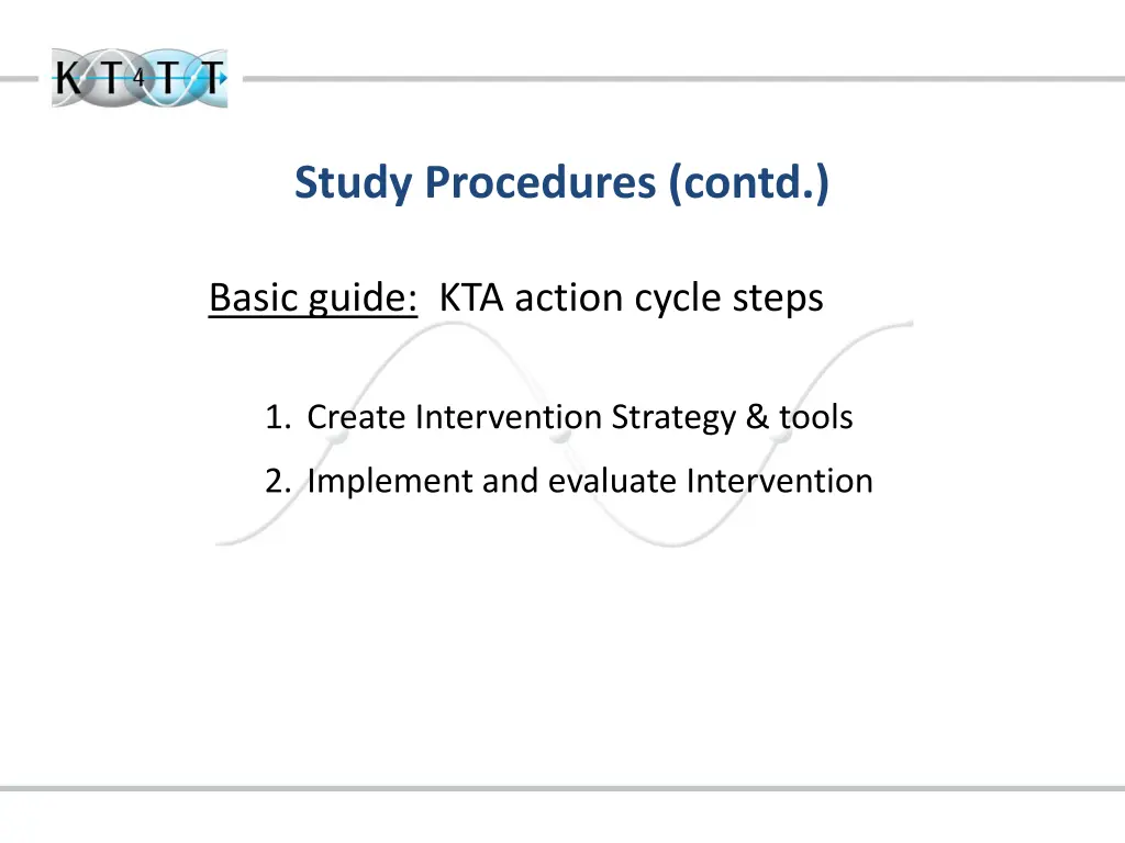 study procedures contd