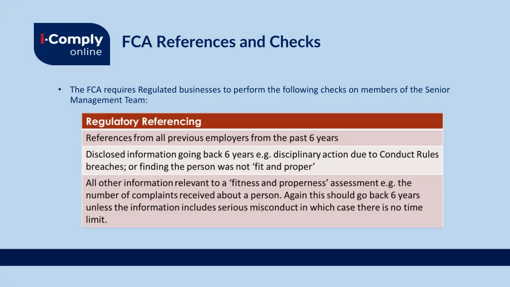 fca references and checks