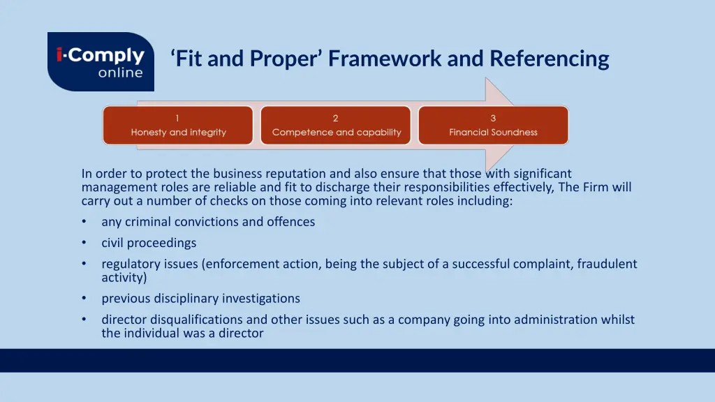 fit and proper framework and referencing