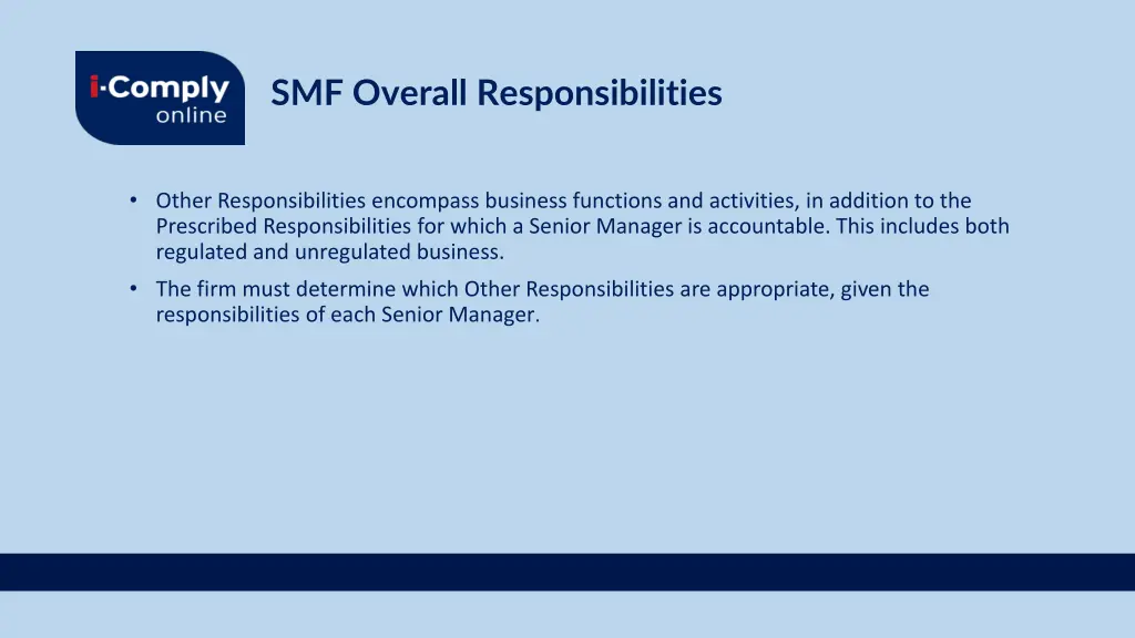 smf overall responsibilities