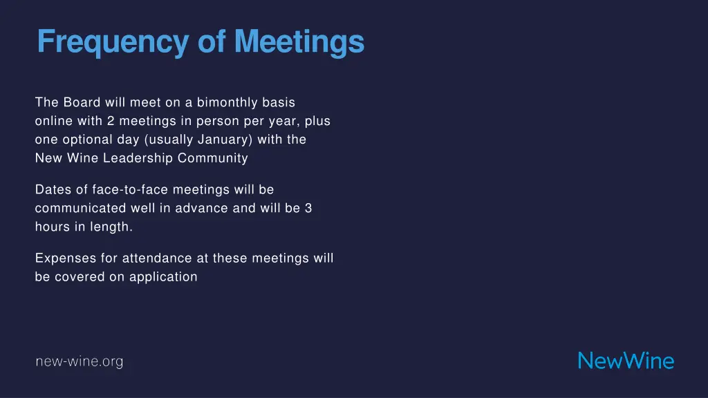 frequency of meetings
